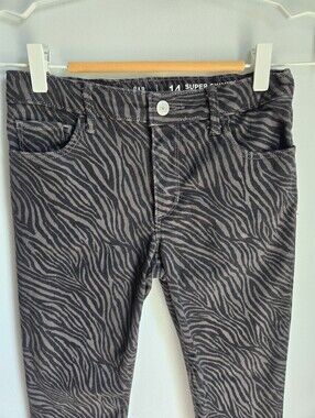 GAP KIDS Girl's Black Zebra-Print Super Skinny Jeans